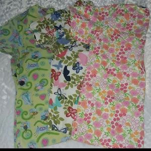 3 scrub tops S